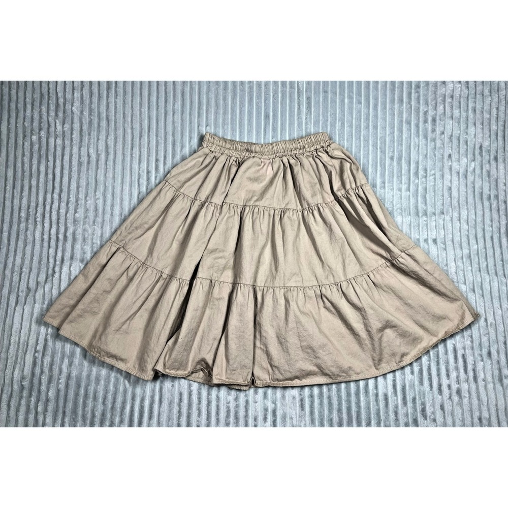 Vintage On The Verge Tiered Skirt Women's S Elastic Waist Beige Western‎ *Flaws